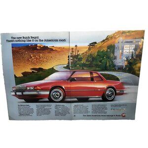 1987 Buick Regal Car Red Color Original Print Ad Vintage 80s